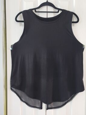 Avia Black Breeze Sleeveless Pullover-Back Workout Tank Top